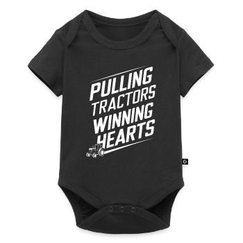 Tractor Pulling Tractor Pulling Tractor Power Farm - Baby Premium short-sleeve bodysuit - black - Front
