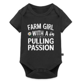Tractor Pulling Tractor Pulling Tractor Power Farm - Baby Premium short-sleeve bodysuit - black - Front