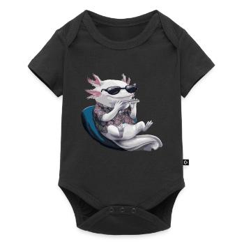 Axolotl Harmonica Playing Gift - Baby Premium short-sleeve bodysuit - black - Front
