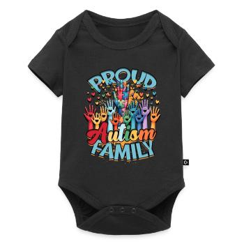 Autistic Autistic Autism Proud Autism Family - Baby Premium short-sleeve bodysuit - black - Front