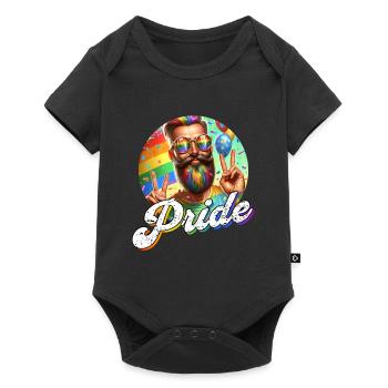Pride Gay CSD Love LGBTQ Farben des Regenbogens - Baby Premium Kurzarmbody - Schwarz - Vorne