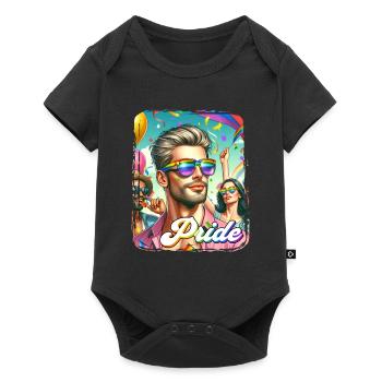 Pride Gay CSD Love LGBTQ Farben des Regenbogens - Baby Premium Kurzarmbody - Schwarz - Vorne
