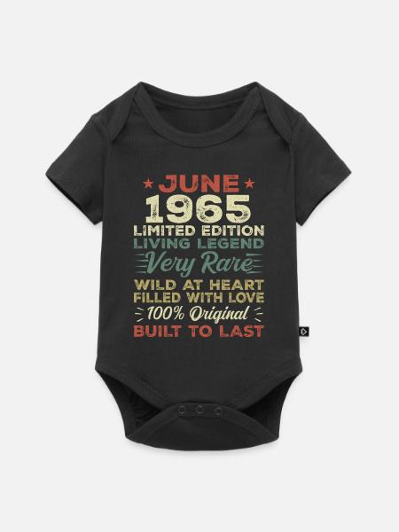 Juni 1965 Geburtstag Juni 1965 Geschenk Juni 1965 - Premium kortærmet baby-body  - sort