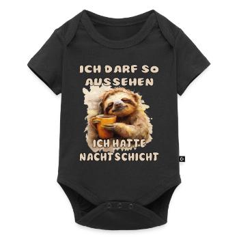 Funny Sloth Saying Night Shift - Baby Premium short-sleeve bodysuit - black - Front