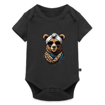 Funny Mama Bear Mother Bear Bear Lover - Baby Premium short-sleeve bodysuit - black - Front