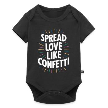 Spread Love Like Confetti Message - Baby Premium short-sleeve bodysuit - black - Front