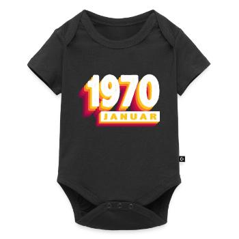 January 1970 0 54 years man wife birthday - Baby Premium short-sleeve bodysuit - black - Front