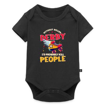 Roller Derby sans Roller Derby People - Body à manches courtes Premium Bébé - noir - Devant