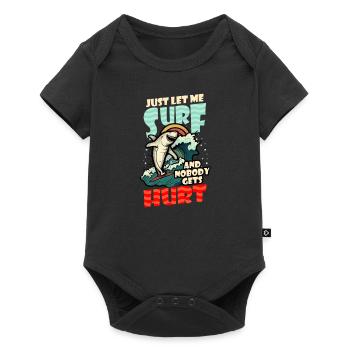Surfer Let Me Surf Hurt Shark - Baby Premium short-sleeve bodysuit - black - Front