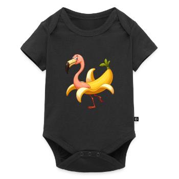 Bananen Flamingo - Baby Premium Kurzarmbody - Schwarz - Vorne