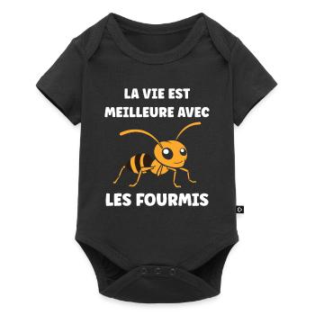 Humour fourmis - Body à manches courtes Premium Bébé - noir - Devant