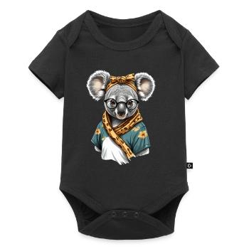 Drôle Koala Maman Mignon Maman Ours Amant - Body à manches courtes Premium Bébé - noir - Devant