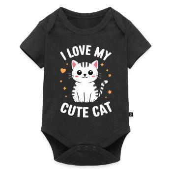 Chat, Amoureux Des Chats, Propriétaire De Chat, Chaton - Body à manches courtes Premium Bébé - noir - Devant