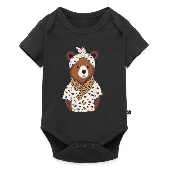 Funny Mama Bear Mother Bear Bear Lover - Baby Premium short-sleeve bodysuit - black - Front
