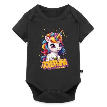 JOSEPHINA - Beau prénom de fille avec une jolie licorne - Body à manches courtes Premium Bébé - noir - Devant