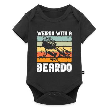 Bärde Drachenliebhaber Pogona Reptile Eidechse - Baby Premium Kurzarmbody - Schwarz - Vorne