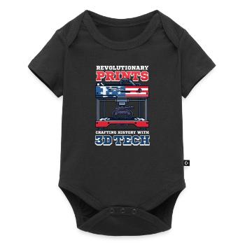 Patriotic 3D Printing Crafting History with 3D Tec - Baby Premium short-sleeve bodysuit - black - Front