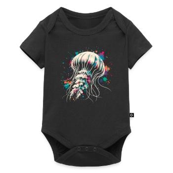 Qualle - Baby Premium Kurzarmbody - Schwarz - Vorne