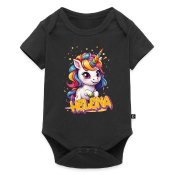 HELENA - Beau prénom de fille avec une jolie licorne - Body à manches courtes Premium Bébé - noir - Devant
