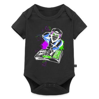 DJ Monkey Music Party Fun Sunglasses Dance Party M - Baby Premium short-sleeve bodysuit - black - Front