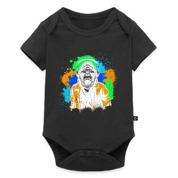 DJ Monkey Music Party Fun Sunglasses Dance Party M - Baby Premium short-sleeve bodysuit - black - Front