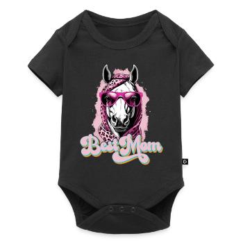 Maman Cheval Élégant Cheval Love Design - Body à manches courtes Premium Bébé - noir - Devant