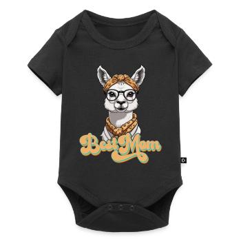 Llama Loving Mom Funny Mom Design - Baby Premium short-sleeve bodysuit - black - Front