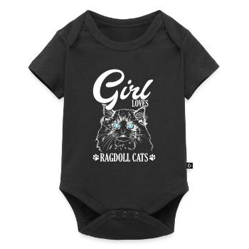 Une fille aime l’animal de compagnie Ragdoll Cats - Body à manches courtes Premium Bébé - noir - Devant