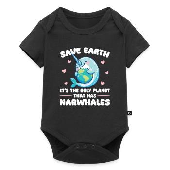 C’est la seule planète avec le jour de la Terre sur le narval - Body à manches courtes Premium Bébé - noir - Devant