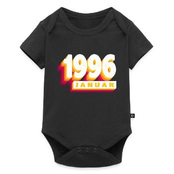 January 1996 0 28 years man woman birthday - Baby Premium short-sleeve bodysuit - black - Front