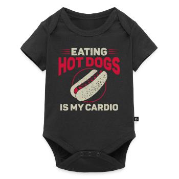 hot-dog adulte manger des hot-dogs est - Body à manches courtes Premium Bébé - noir - Devant