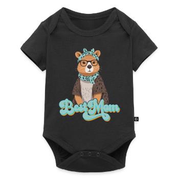 Drôle Capymama Capybara Mère Design - Body à manches courtes Premium Bébé - noir - Devant