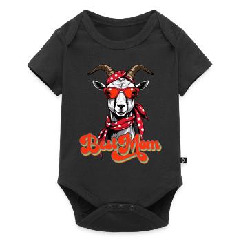 Best Mom Funny Mom Goat Perfect For Mother's Day - Baby Premium short-sleeve bodysuit - black - Front