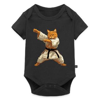 Cadeaux d’arts martiaux d’Aïkido pour chats - Body à manches courtes Premium Bébé - noir - Devant