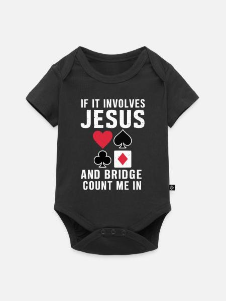Bridge Kartenspiel Geschenk - Baby Premium Kurzarmbody - Schwarz