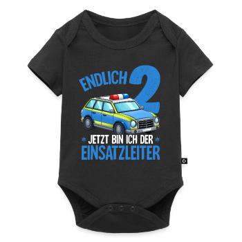 2nd Birthday Police Police Car 2 Years - Baby Premium short-sleeve bodysuit - black - Front