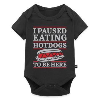Hot Dog Adulte J’ai fait une pause en mangeant chaud - Body à manches courtes Premium Bébé - noir - Devant