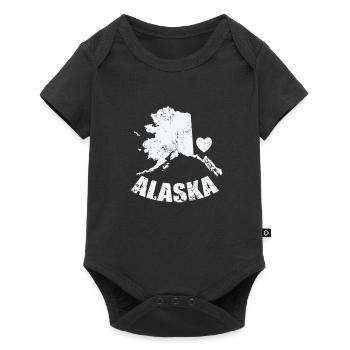 Alaska Heart State USA America - Baby Premium short-sleeve bodysuit - black - Front