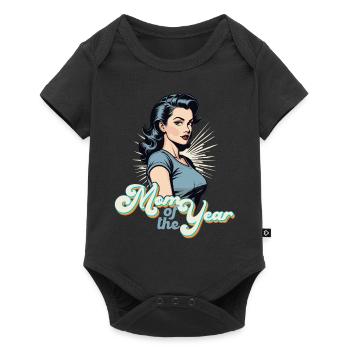 Mutter des Jahres Lustige Mutti Stolze Mama Design - Baby Premium Kurzarmbody - Schwarz - Vorne