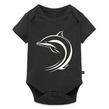Minimal Dolphin - Baby Premium short-sleeve bodysuit - black - Front