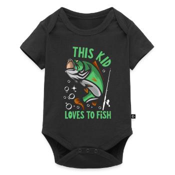 Dieses Kind liebt das Angeln - Baby Premium Kurzarmbody - Schwarz - Vorne