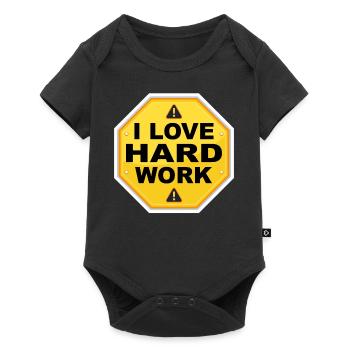 I love hard work - Baby Premium short-sleeve bodysuit - black - Front
