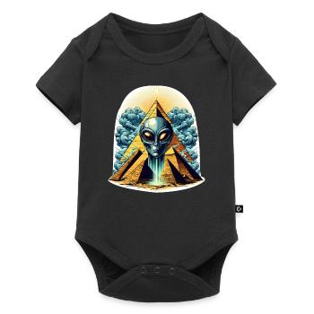Tête extraterrestre dans la pyramide - Body à manches courtes Premium Bébé - noir - Devant