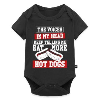 Hot Dog Adulte Les Voix Dans Mon - Body à manches courtes Premium Bébé - noir - Devant