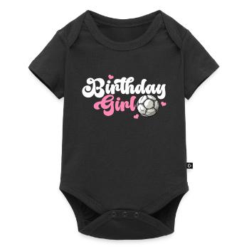 Anniversaire Fille Football Bday Thème Fête - Body à manches courtes Premium Bébé - noir - Devant