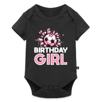 Anniversaire Fille Football Bday Thème Fête - Body à manches courtes Premium Bébé - noir - Devant