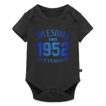 September 1952 - Geburtstag im September Awesome - Baby Premium Kurzarmbody - Schwarz - Vorne