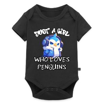 Juste une fille qui aime les pingouins - Body à manches courtes Premium Bébé - noir - Devant
