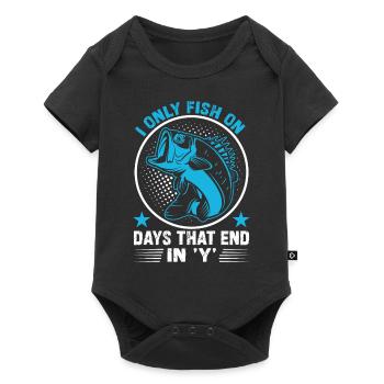 Je ne pêche que les jours qui se terminent par 'Y' - Body à manches courtes Premium Bébé - noir - Devant