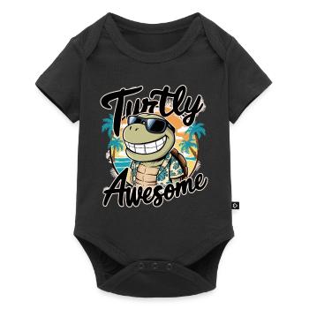 Funny Shield Greatest Saying Turtly Awesome - Baby Premium short-sleeve bodysuit - black - Front